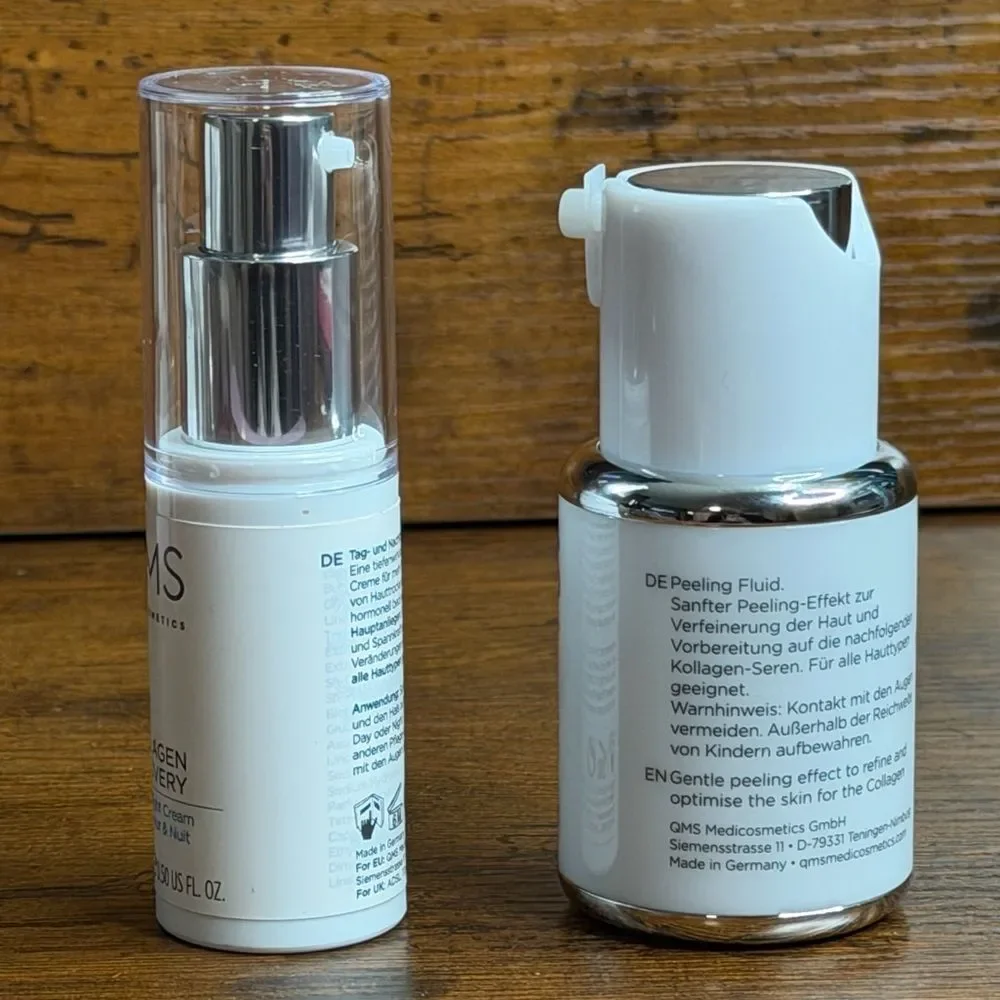 QMS Medicosmetics Collagen Recovery Cream+ Active Exfoliant 11% Skincare Duo-New
